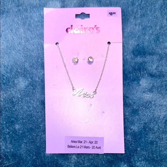 Claire's Jewelry - Claire's Silver Aries Necklace and Earring Set